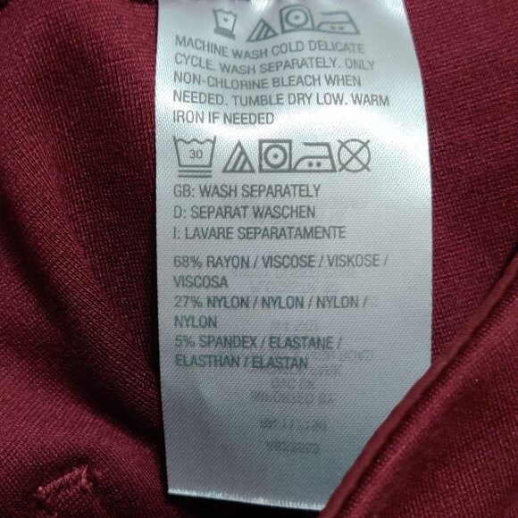 Kim Gravel 6 Tall High Rise Burgundy Pull On Straight Leg Stretch Pants Pockets - Picture 5 of 11